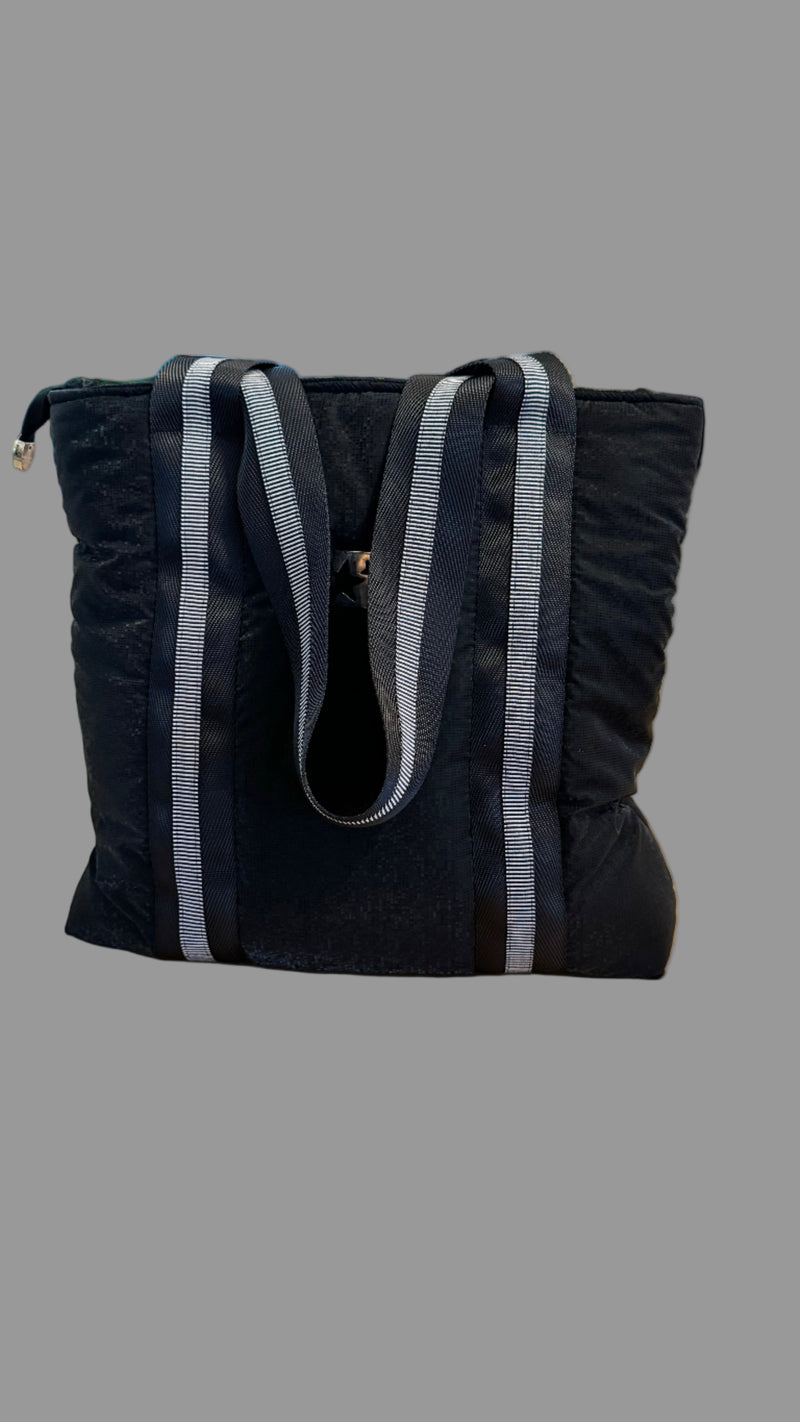 Siyah Pırıltılı Omuz Çantası(Çizgili askılı)