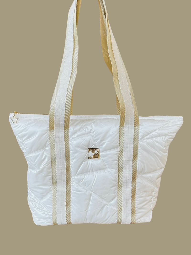 İnci Beyaz Shopping Bag (Krem Askılı)