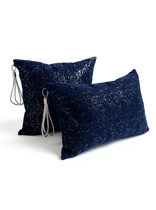 Lacivert Gümüş  Kırlent