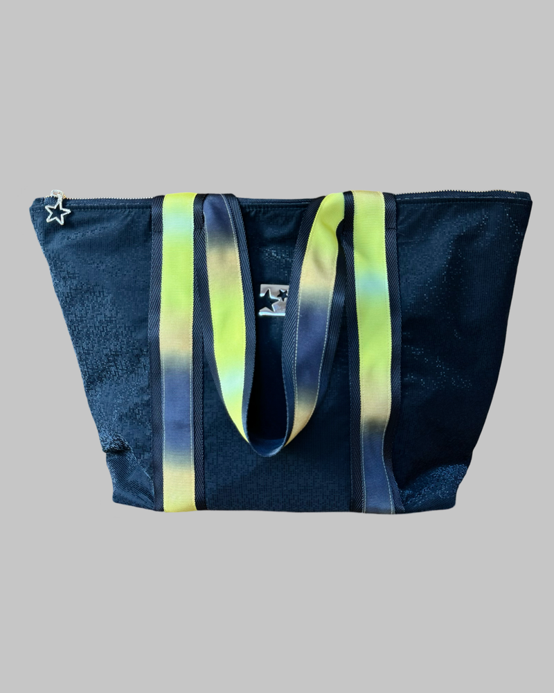 Siyah Pırıltılı Shopping Bag (Sarı Askılı)