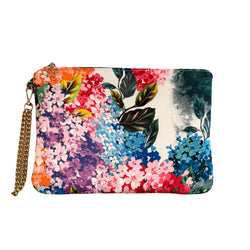Renkli Ortancalar Clutch Çanta