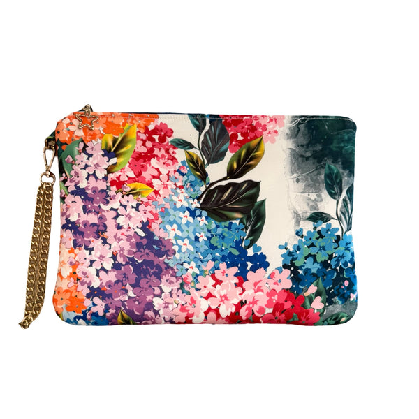 Renkli Ortancalar Clutch Çanta