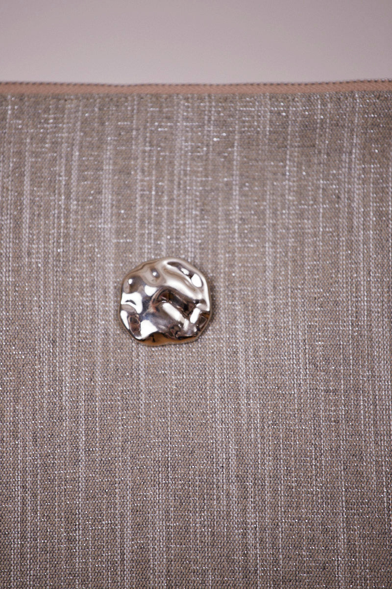 Bej Pırıltılı Portföy Çanta  (Çapraz Askılı)