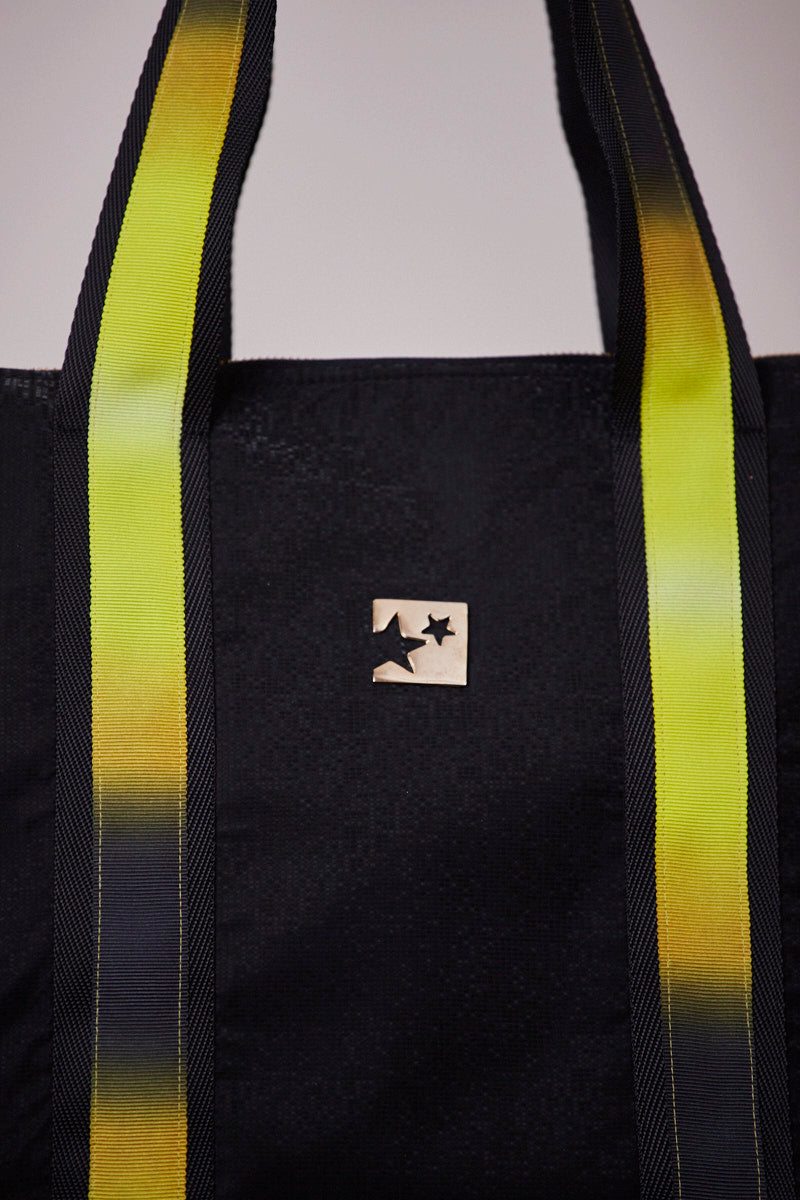 Siyah Pırıltılı Shopping Bag (Sarı Askılı)