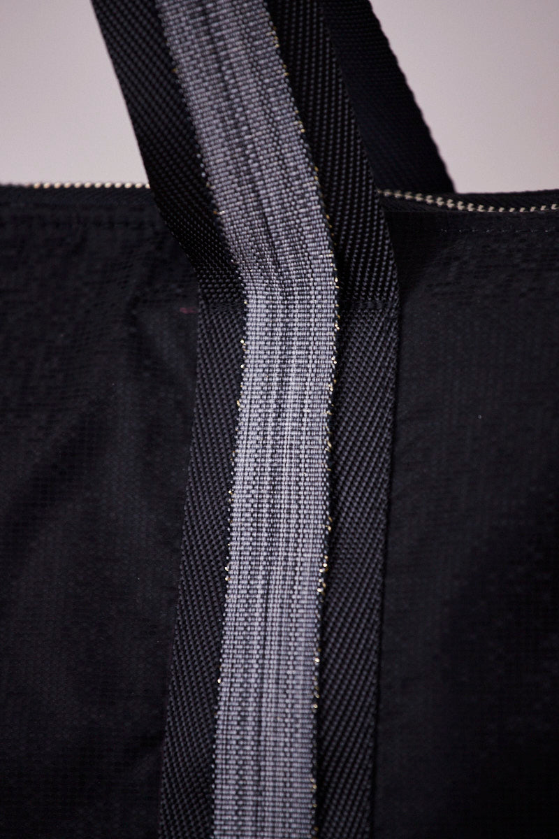 Siyah Pırıltılı Shopping Bag (Gri Askılı)