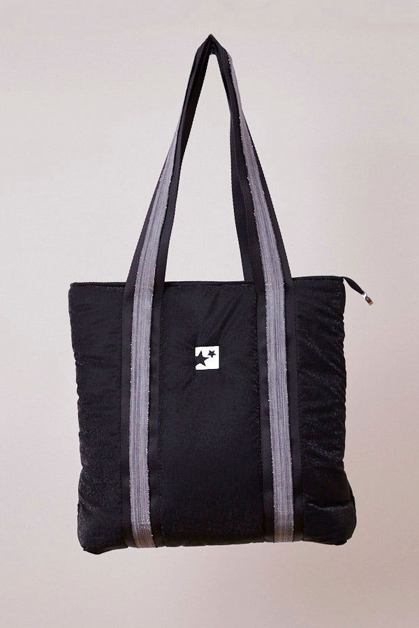 Siyah Pırıltılı Omuz Çantası(Gri askılı)