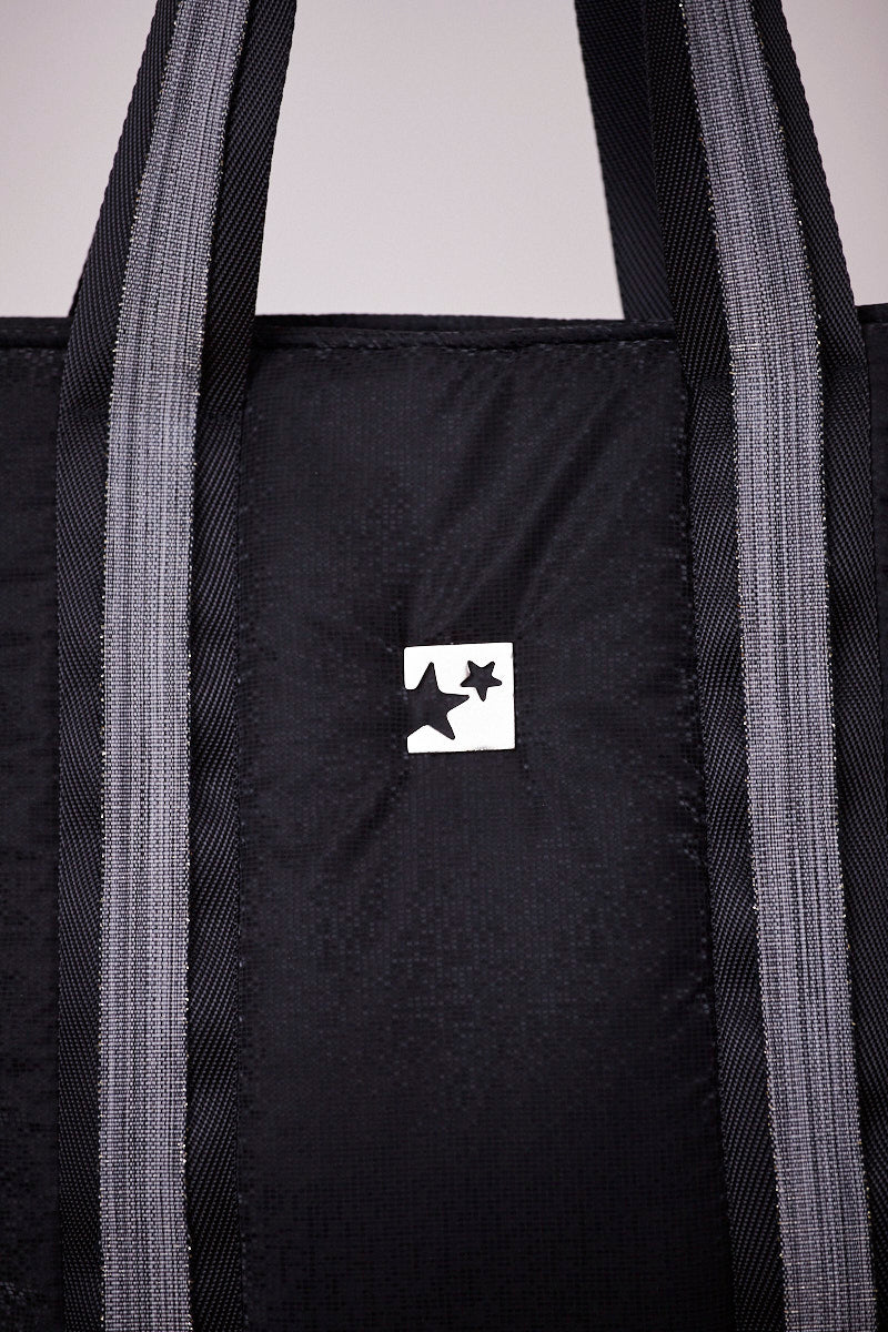 Siyah Pırıltılı Omuz Çantası(Gri askılı)