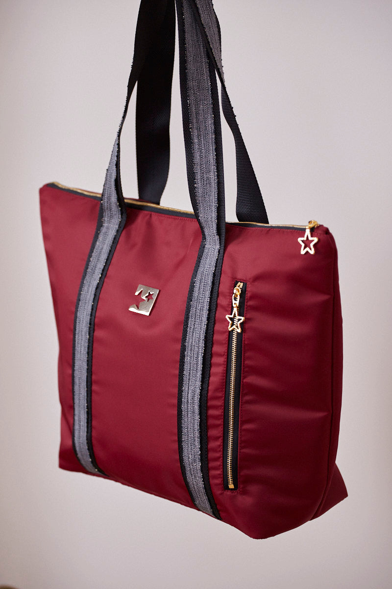 Bordo Shopping bag (Siyah askılı)