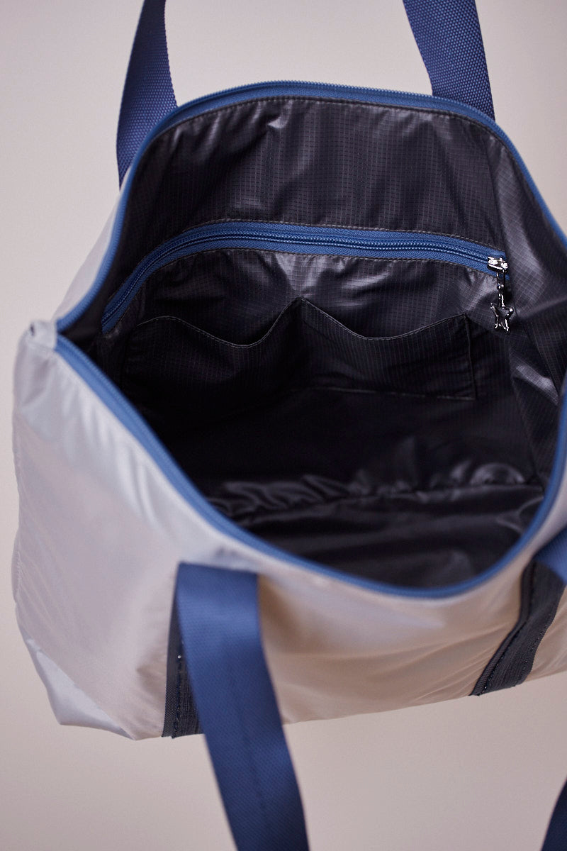 Gümüş Gri Shopping Bag (Mavi Askılı)