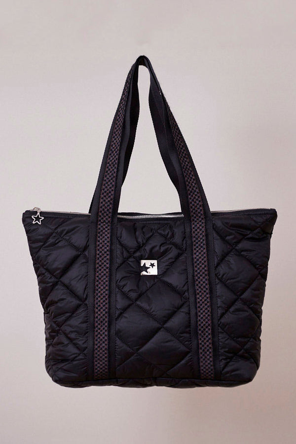 Siyah Kapitone Shopping Bag (Siyah Askılı)