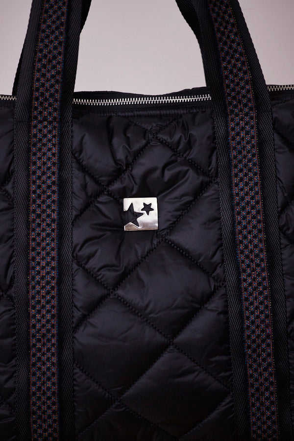 Siyah Kapitone Shopping Bag (Siyah Yün Askılı)