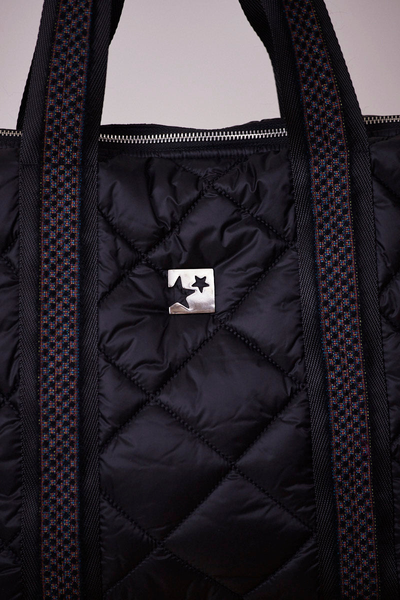 Siyah Kapitone Shopping Bag (Siyah Yün Askılı)