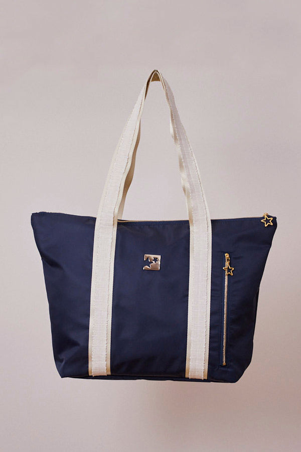 Lacivert Shopping Bag (Krem askılı)