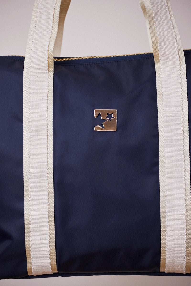 Lacivert Shopping Bag (Krem askılı)