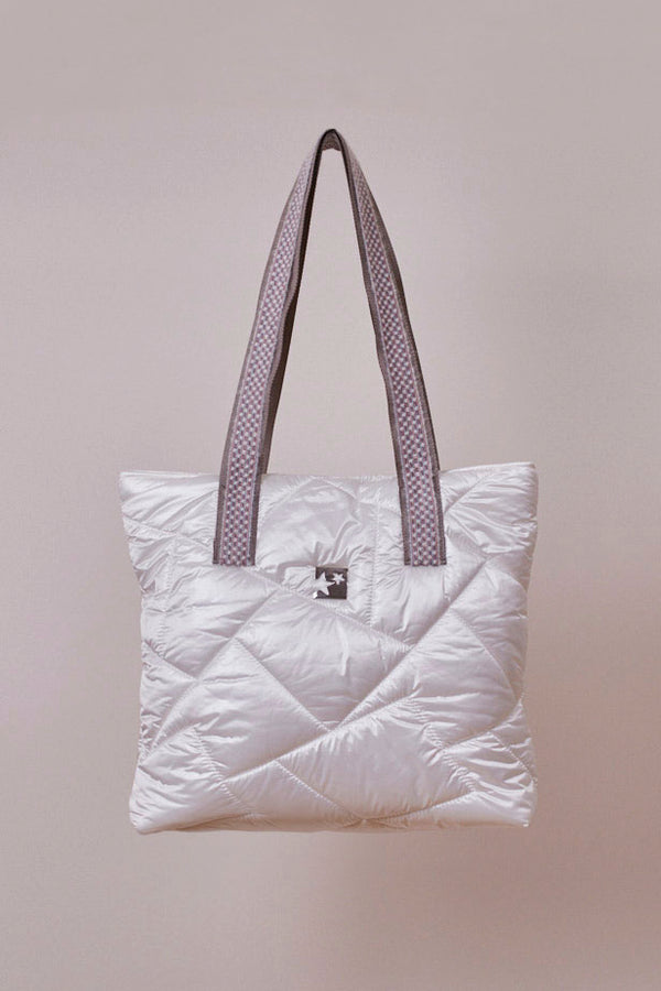 Beyaz  Kapitone Omuz Çantası(Beyaz askılı)