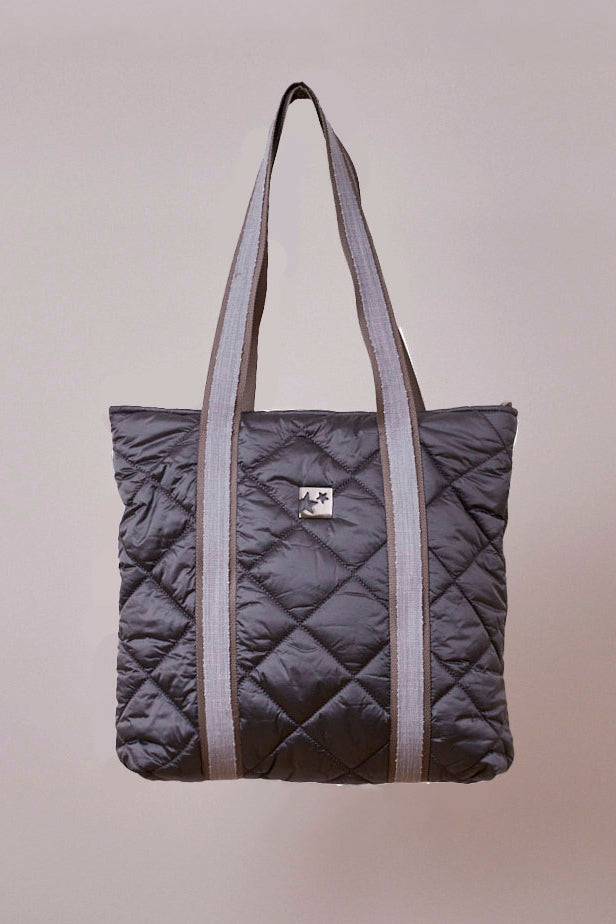 Gri Kapitone Omuz Çantası( Gri askılı)