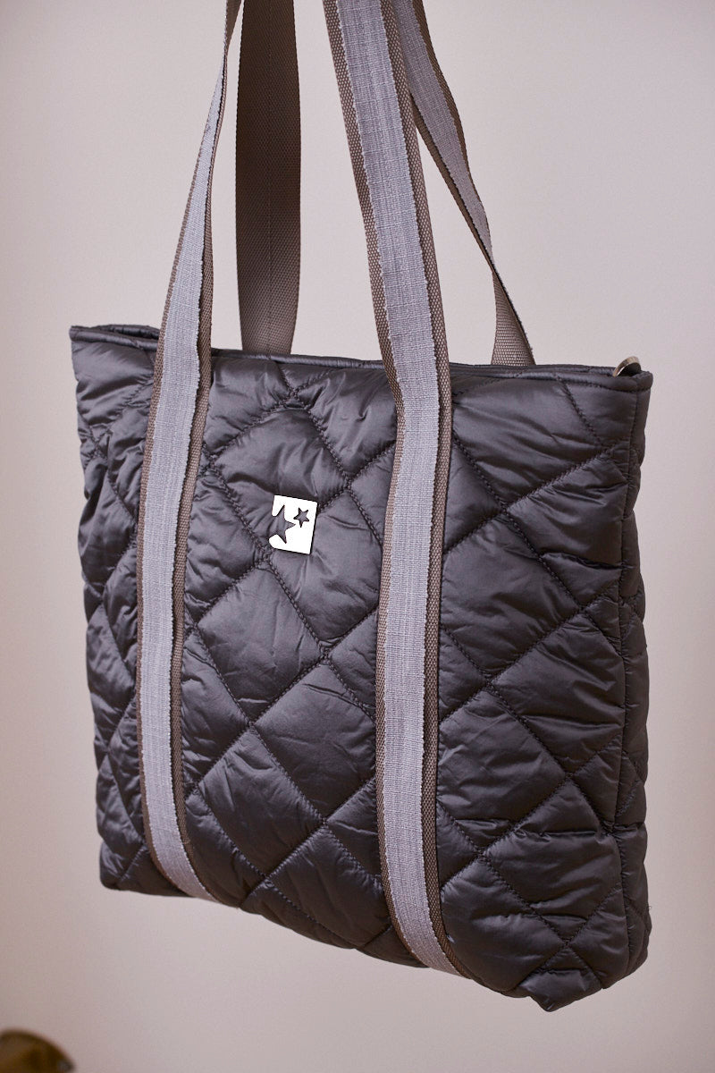 Gri Kapitone Omuz Çantası( Gri askılı)