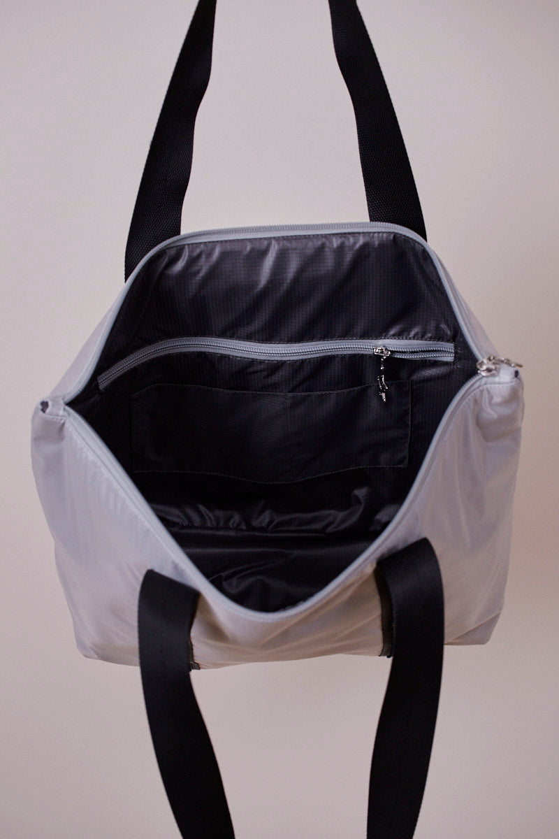 Gümüş Gri Shopping Bag (Siyah Askılı)