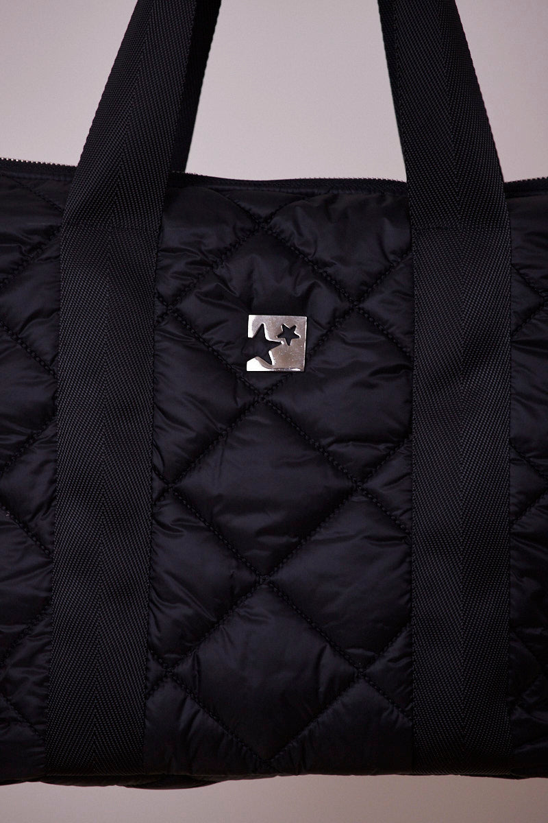 Siyah Kapitone Shopping Bag (Siyah Askılı)