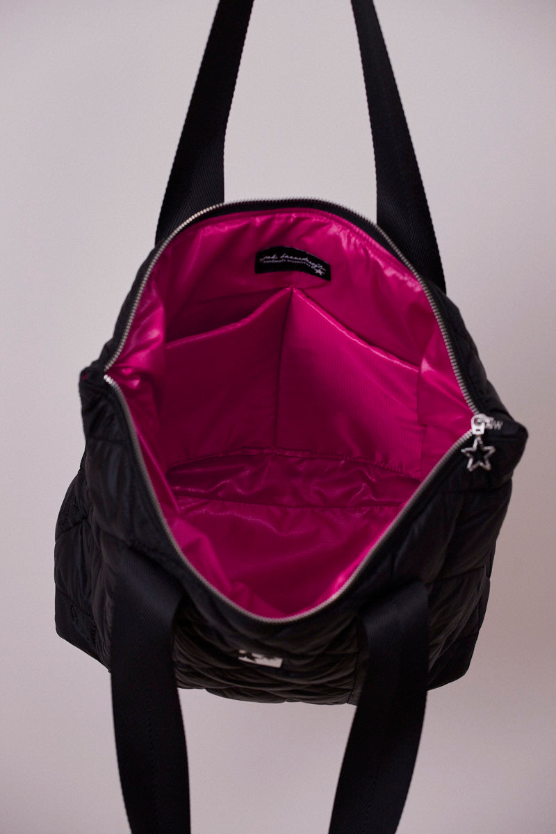 Siyah Kapitone Shopping Bag (Siyah Askılı)