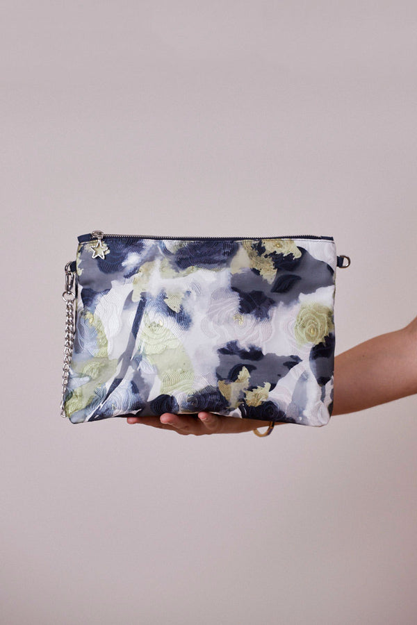 Lacivert Desenli  Portföy Çanta  (Çapraz Askılı)