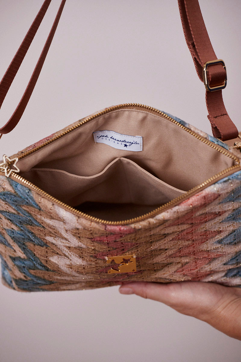 Renkli Pırıltılı Portföy Çanta  (Çapraz Askılı)