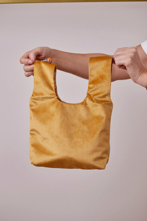 Sarı Kadife Gece Çantası