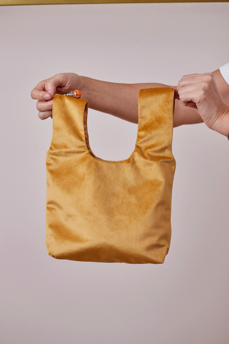 Sarı Kadife Gece Çantası