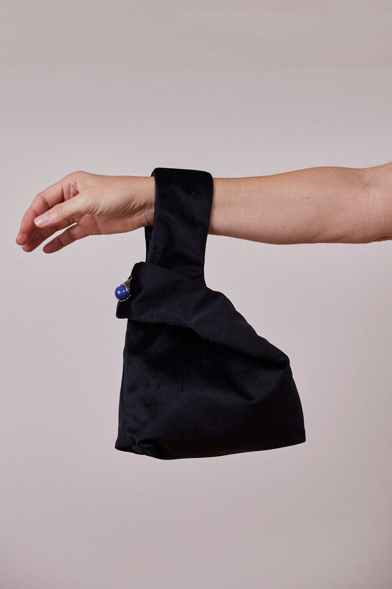 Siyah Kadife Gece Çantası