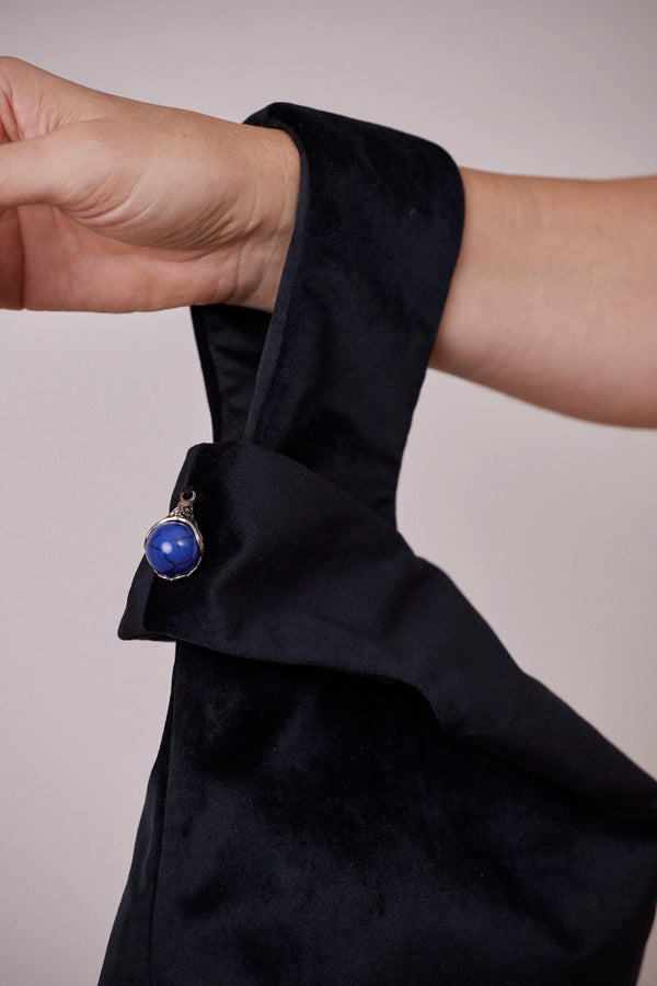 Siyah Kadife Gece Çantası