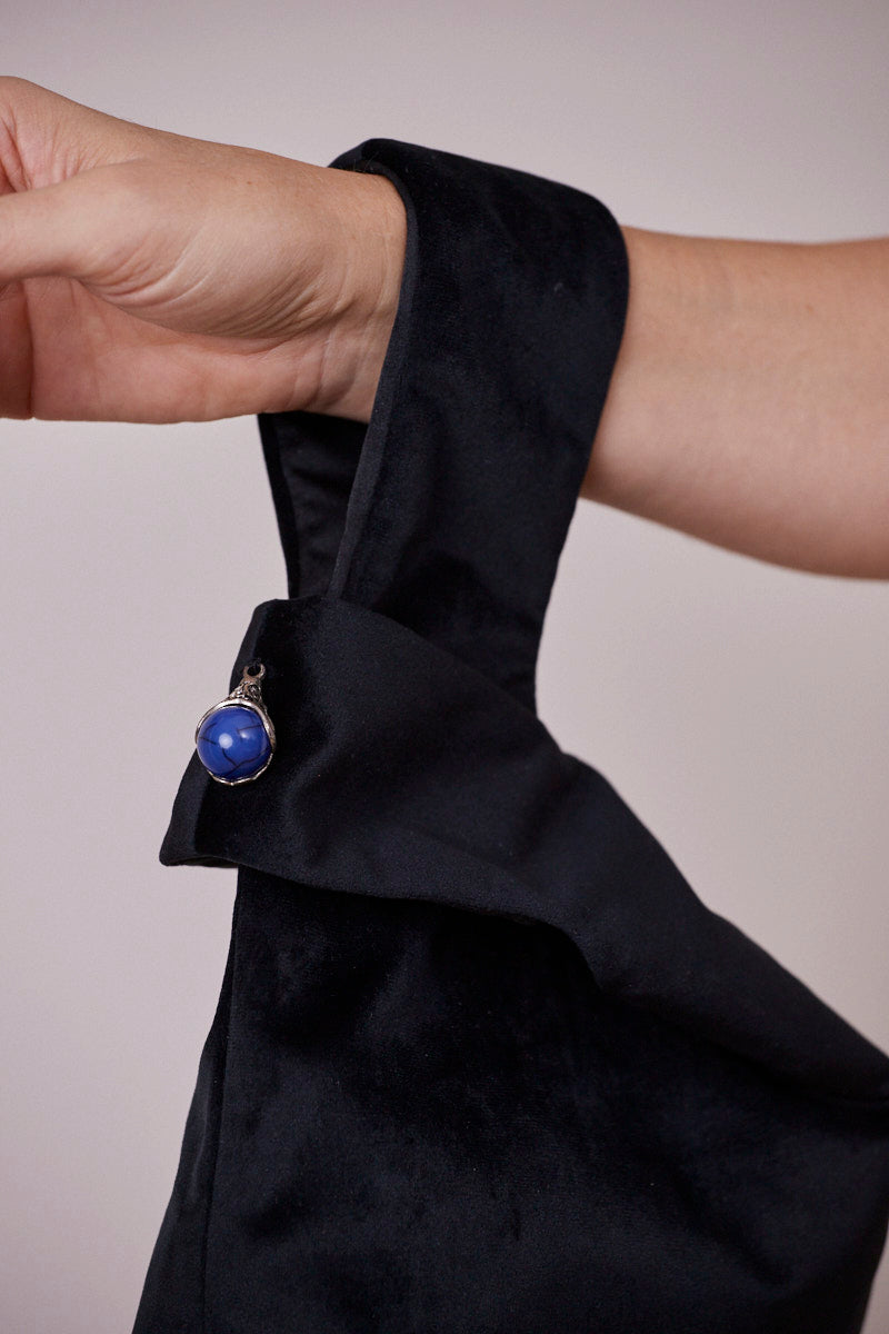 Siyah Kadife Gece Çantası