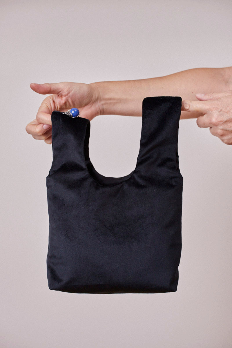 Siyah Kadife Gece Çantası