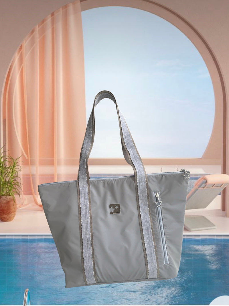 Gümüş Gri Shopping Bag (Vizon askılı)