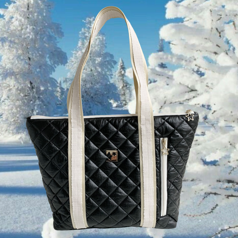 Siyah Kapitone Shopping Bag (3 renk)