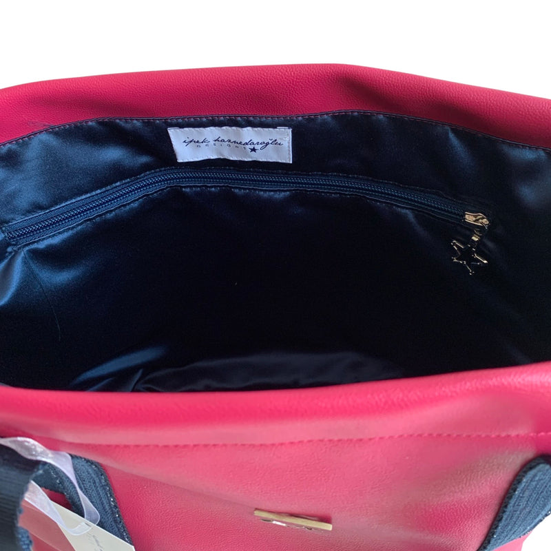 Marina Shopper Bag (Pembe İnce Lacivert)