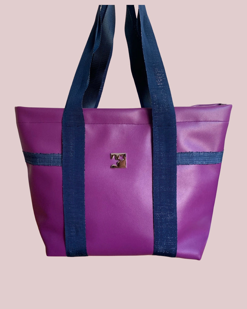 Marina Shopper Bag (Mor Lacivert)